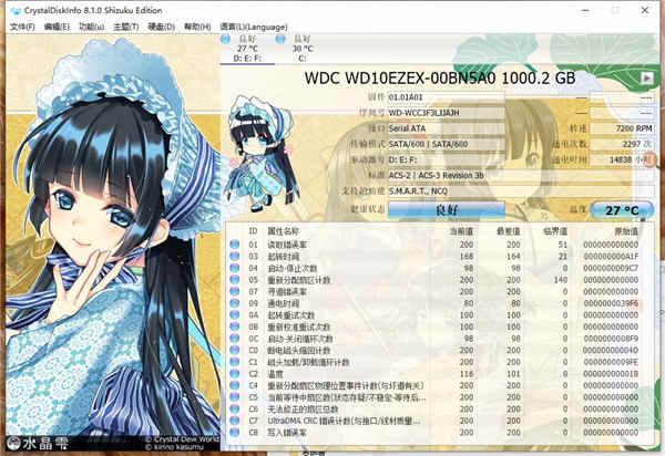 CrystalDiskInfo中文萌妹版