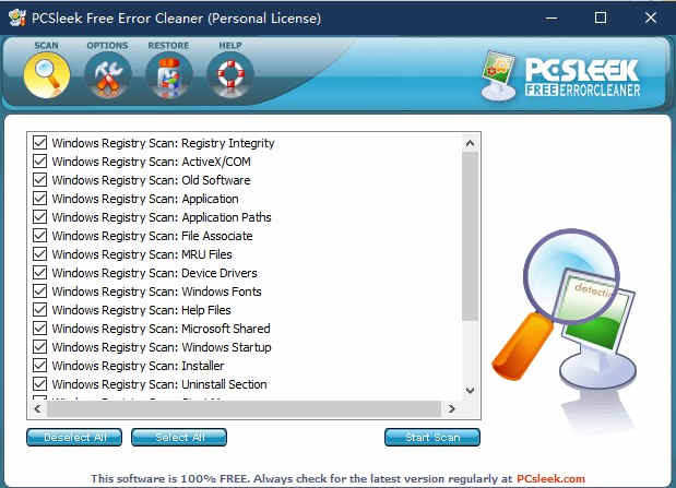 PCSleek Error Cleaner绿色版